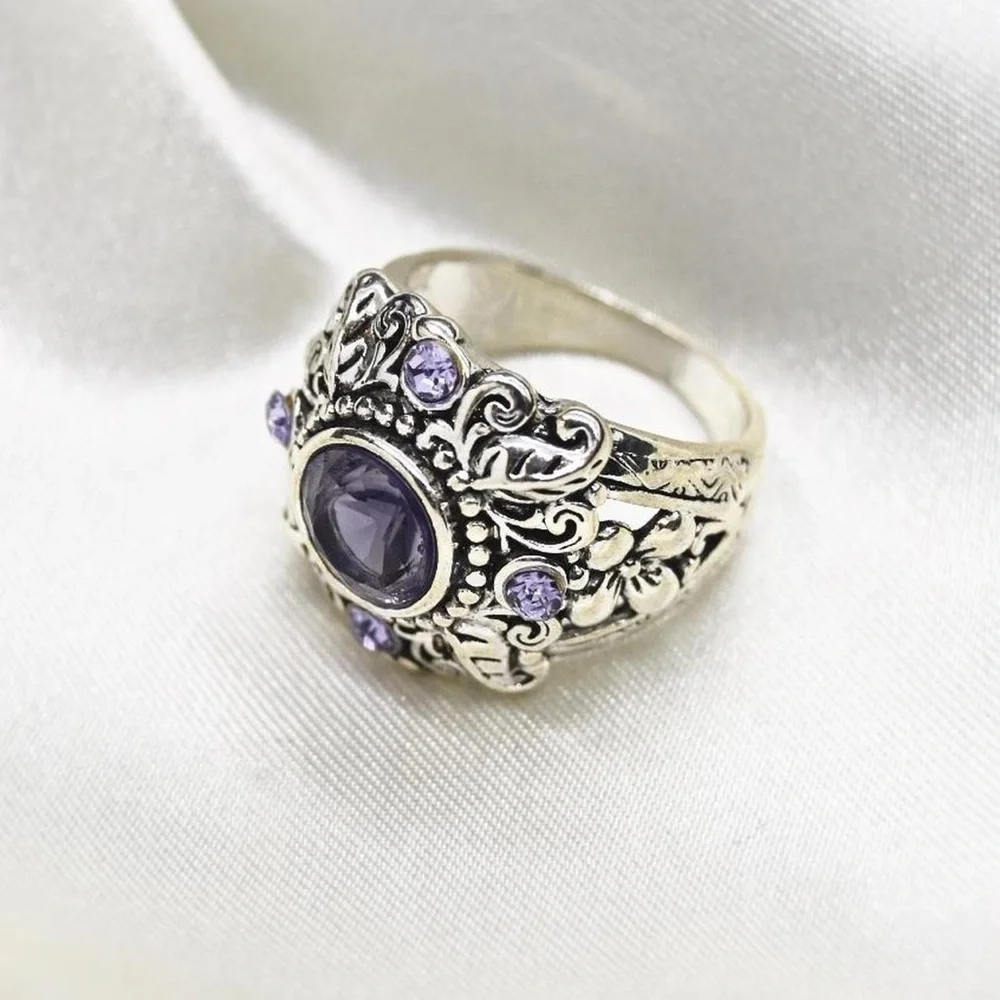 Purple Faux Amethyst Cocktail Ring